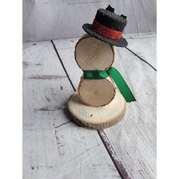 rustic wooden snowman handmade winter decor Countrycore Farmhouse - Picture 5 of 6